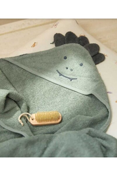 MOTHERCARE Outlet-%100 Pamuklu Kız-erkek Yenidoğan-bebek Banyo Havlu Kundak KOYU YEŞİL/ DİNAZOR