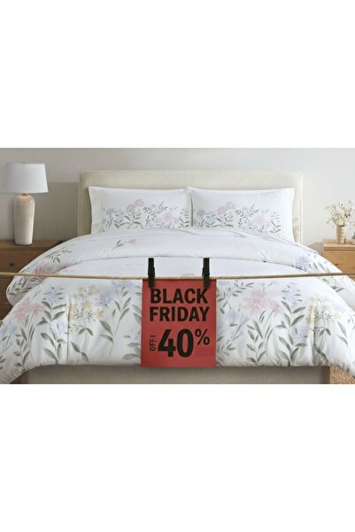 Bee Home Bed and Bath Botanical | 100% Cotton Double 6-Piece Duvet Set | Black friday