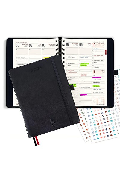 Hype Store 2026 Ajanda, A5 Spiralli Planlayıcı, 14 Aylık Akademik Ajanda, 30 ...