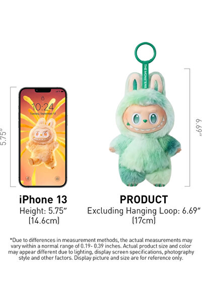 REZZOSS Labubu Doll Keychain for Kids, Colorful Plush Toy Shining Eye, Cute Gift Cartoon Display Figures