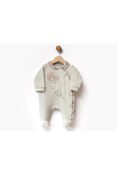 atabay BUTTERFLY NAKIŞLI PATİKLİ KADİFE TULUM Yeşil