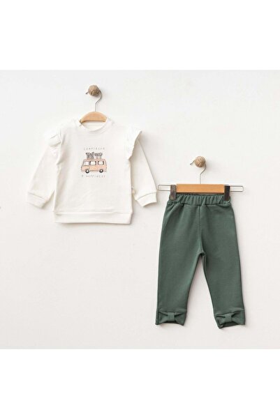 Necix's طقم ملابس علوي وسفلي من قطعتين بتفاصيل كامبرفان وتفاصيل مكشكشة على ال...