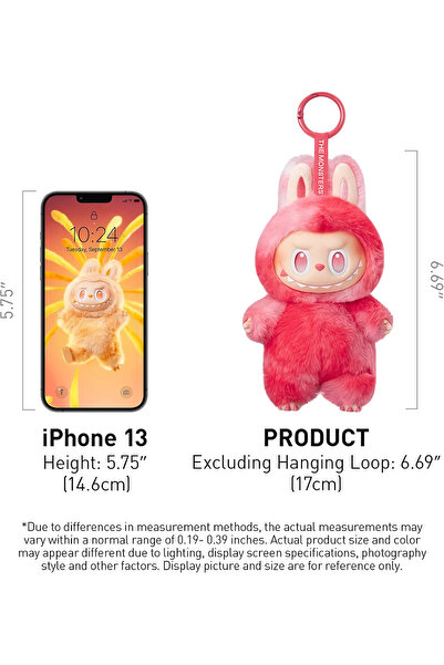 REZZOSS Labubu Doll Keychain for Kids, Colorful Plush Toy Shining Eye, Cute Gift Cartoon Display Figures