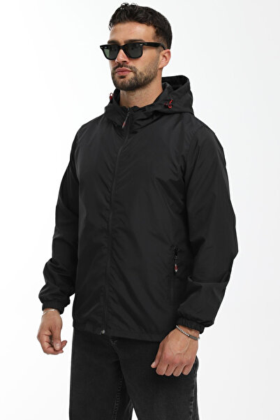 RİVERCLUP Férfi fekete bélelt kapucnis zsebkabát