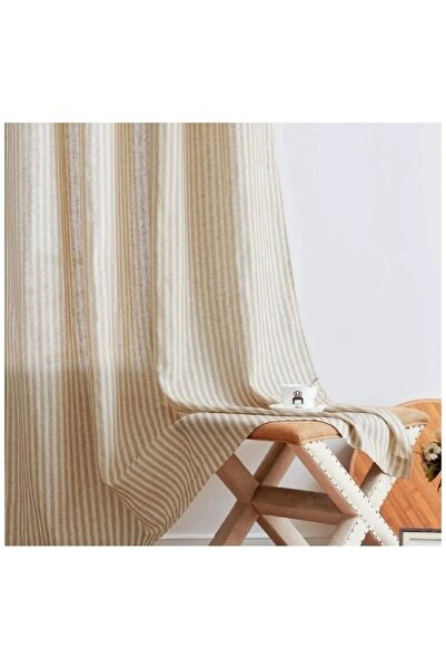 HOME ART ATELIER hand made Doğal Vintage Keten Perde (EN X BOY) - Tek Kanat - Pilesiz