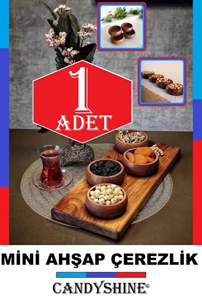 CandyShine Lüx Ahşap Çerezlik Kuruyemiş Kasesi Çerez Tabağı Organik Ahşap Kas...
