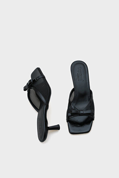 Capone Outfitters Midge Orta Topuklu Fileli Fiyonklu Kadın Terlik