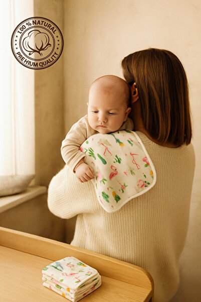 PAMUQ BABY عبوة من قطعتين من مناديل الكتف المزخرفة للأم والطفل مصنوعة من القط...