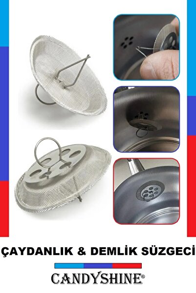 CandyShine مصفاة إبريق الشاي غير القابل للصدأ - مصفاة الشاي