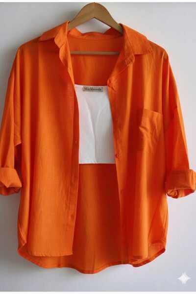 blackbonds Kadın Keten Gömlek Yazlık Oversize Gömlek Yeni Sezon