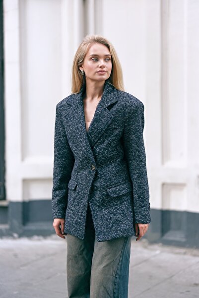 LACENOA سترة من مزيج الصوف مكونة من حشوة كتف قطع