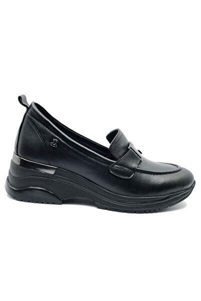 Venüs Activossa Genuine Leather Orthopedic Women's Casual Shoes Black