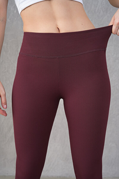 Arzulica Μπορντό Χειμερινό Κολάν με Ψηλή Μέση και Ριμπ Φλις 601