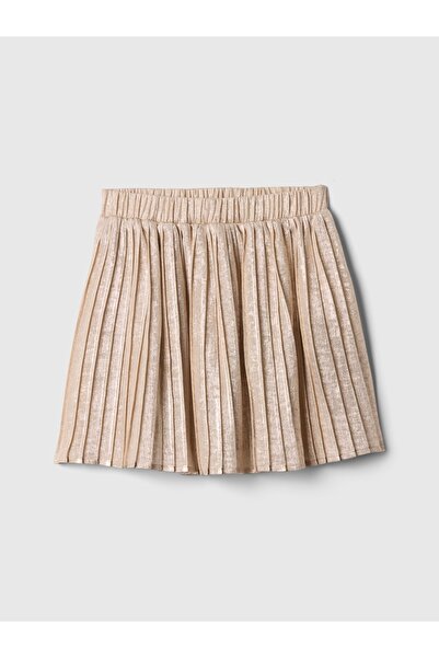 GAP Kız Çocuk Bej Parlak Pileli Etek