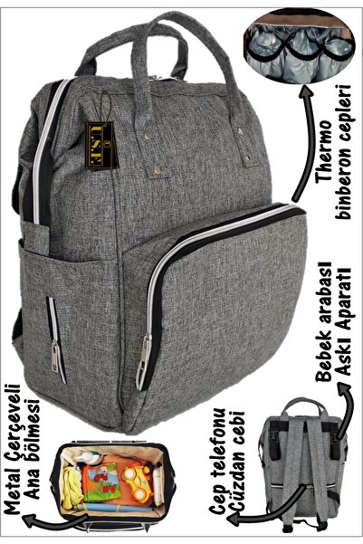 USF Mother Baby Care Backpack and Shoulder Bag Organizer with Thermal Bottle Compartment, Waterproof Fabric