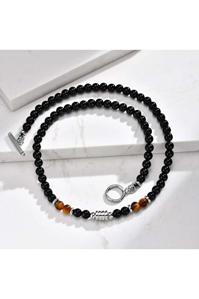 OEM Men's Moddy necklace with black/brown beads - modern masculine accessory