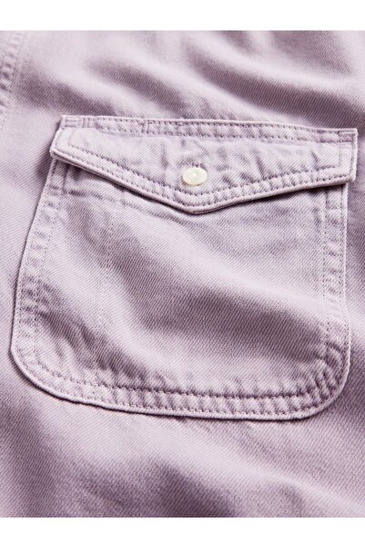 GAP Erkek Lila UltraSoft Denim Relaxed Gömlek