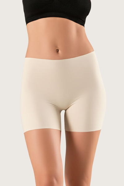 MODANTY Γυναικείο μακρύ σορτς μπόξερ εφέ σύσφιξης χωρίς ραφές Κοπή με λέιζερ χωρίς ίχνη άμεσης εφαρμογής Μέγεθος 1 Φαίνεται λεπτότερος