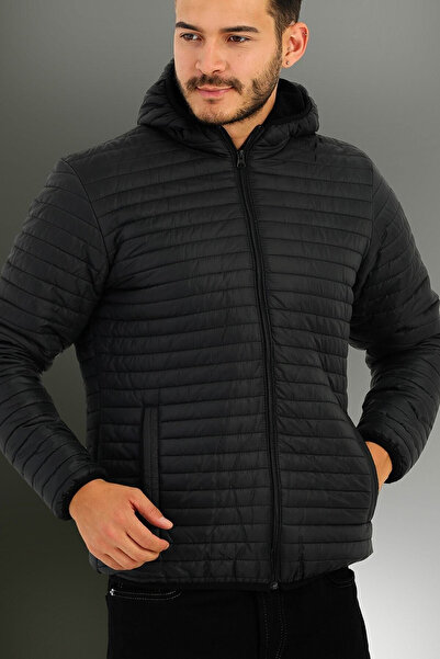 RİVERCLUP Pánská černá lemovaná větruodolná sportovní bunda