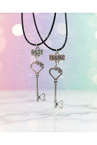 TUNA TAKI & AKSESUAR Kalp Motifli Anahtar Best Friends Bff Arkadaşlık Kolyesi...