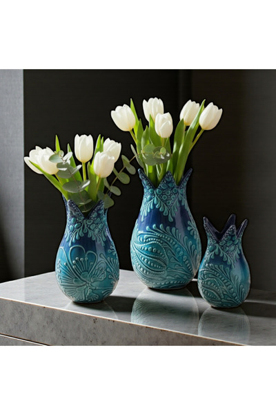 sharp&art EL İŞLEMESİ LALE VAZO SET
