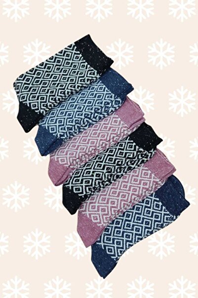 erceys Women's 6 Pairs Thick Winter Socks Cotton Patterned