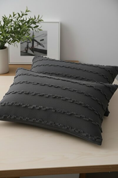 Madame Dower Wave Collection Dark Gray 2-Piece Pillowcase 50X70 cm