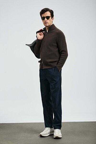 Lufian 112190334 Amber Smart Men's Chino Pants Slim Fit Men's Pants Dark Blue