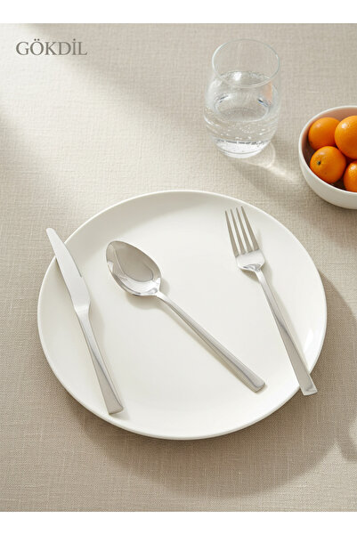 Gökdil Tuana 36-Piece Plain 12-Person Steel Fork & Spoon & Knife Set