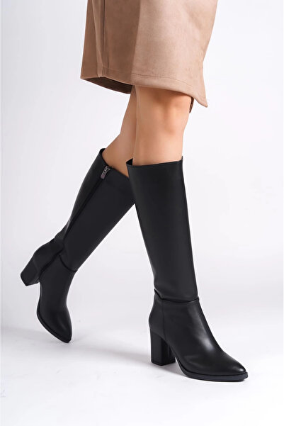 Joy Ayakkabı Cizme de damă FIORELLA fără șireturi cu fermoar cu talpă ortopedică ST - Negru