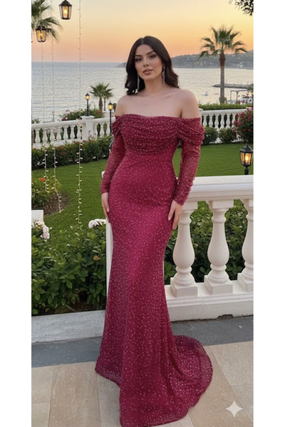 Larenmoda Prenses kol ışıltılı kalem abiye