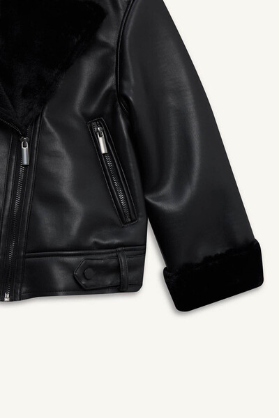 DeFacto Palton negru pentru fete F0562A8/BK27