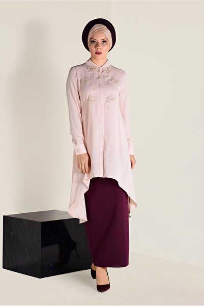 Alvina GÜPÜR VE BONCUK İŞLEMELİ GENİŞ KESİM TUNİK 4237