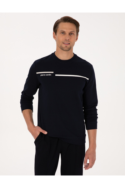 Pierre Cardin Lacivert Regular Fit Bisiklet Yaka Sweatshirt 50317675-VR033