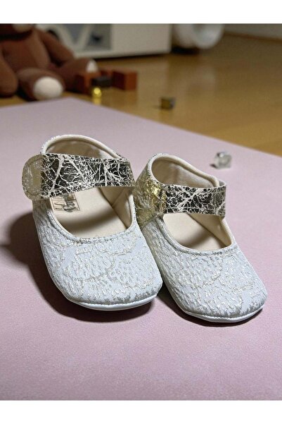 Balgüneş Tekstil Starred Baby Shoes Booties Ecru