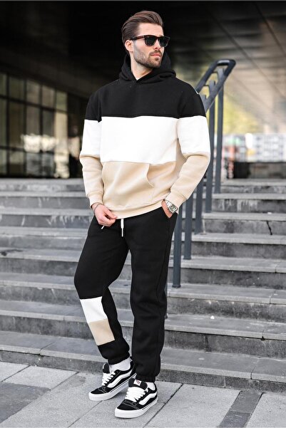 Madmext Ανδρική αθλητική φόρμα με μαύρη κουκούλα 5926