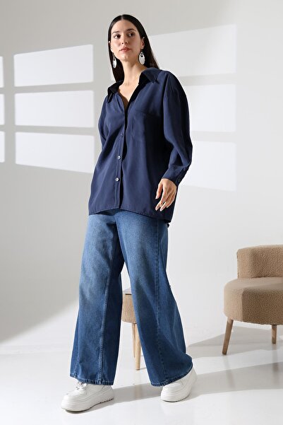 ribana Однобортна сорочка Oversize для жінок