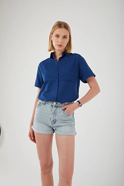 ribana قميص أكسفورد بأكمام قصيرة