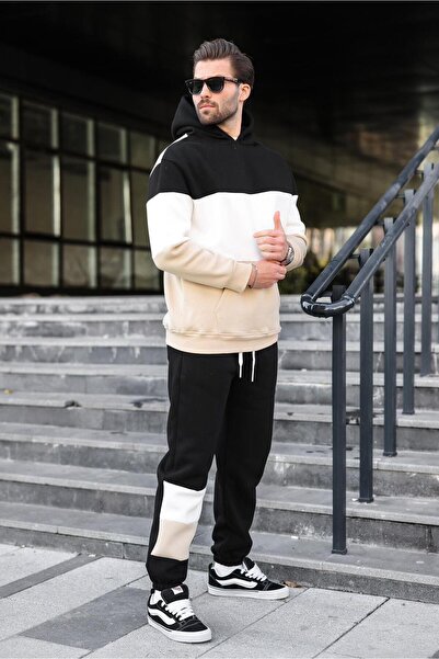 Madmext Ανδρική αθλητική φόρμα με μαύρη κουκούλα 5926