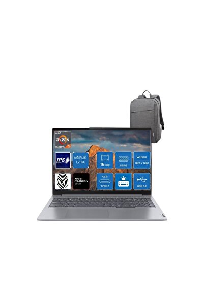LENOVO ThinkBook 16 G7 ARP Ryzen5 7535HS 16GB 512SSD 16" WUXGA FreeDos Dizüstü Bilgisayar 21MW000PT
