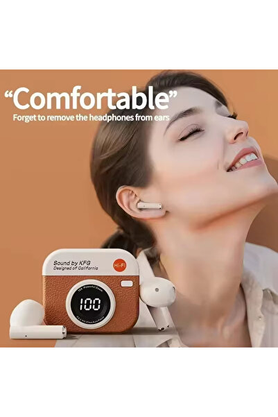 Generic TWS Wireless Bluetooth Headphones Sport Stereo Earbuds Retro Camera Style