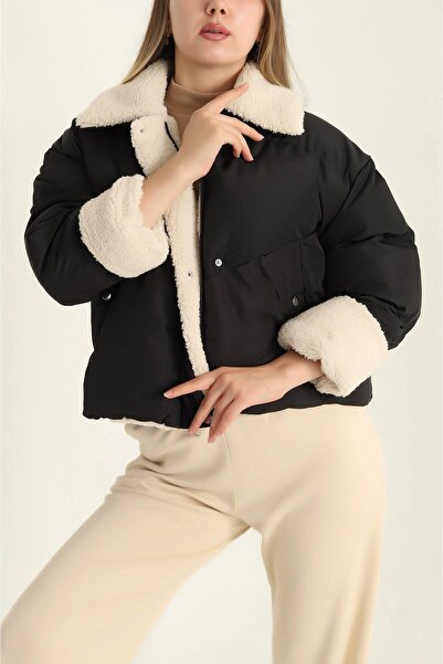 KASİDE Inflatable Coat with Fur Inside