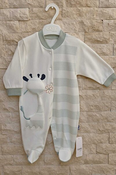 Gaye ZÜRAFA ÇİZGİ DESENLİ EKRU MİNT YEŞİLİ TULUM