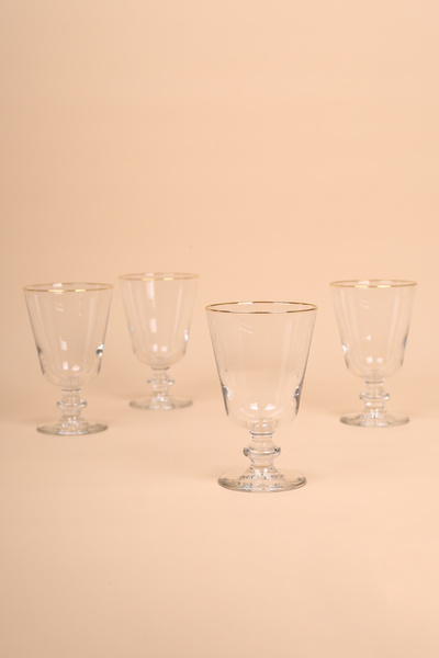 Rakle Pure Altın Yaldızlı 4'lü Ayaklı Bardak Seti 280 cc