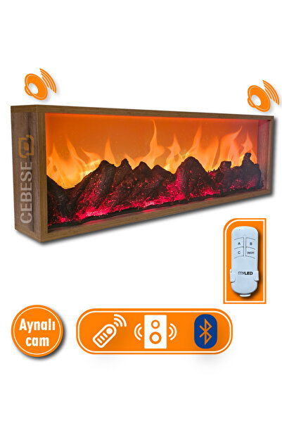 ROZIA Dekoratif Elektrikli Yapay Şömine - 100x31.5x16.5 Cm - Farklı Renk Modl...