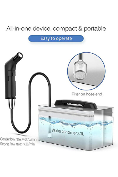 VALUE Portable electric bidet with 1.2m hose and 2.3L container - rechargeable, compact