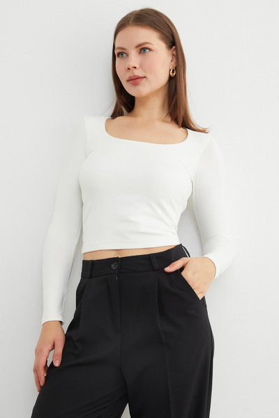 Fulla Moda Basic Square Neck Blouse