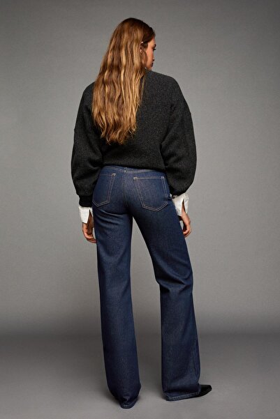 Bershka Geniş paça straight fit jean