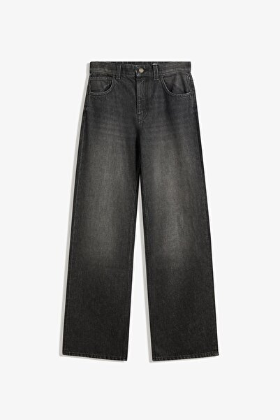Bershka Geniş paça straight fit jean