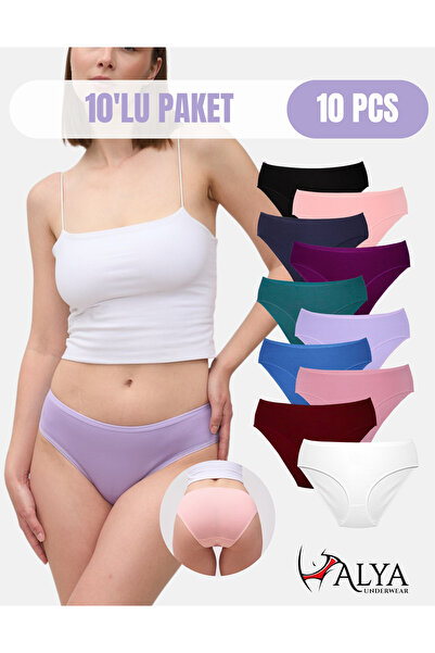 ALYA UNDERWEAR Chiloți de damă colorați din bumbac - Slip Bato - Pachet de 10